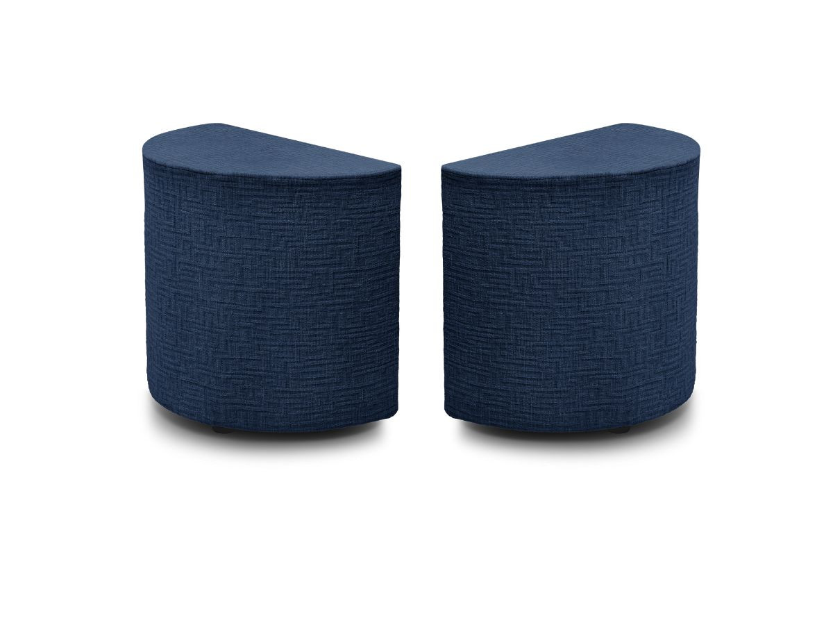 set van 2 noam nachtkastjes in structuurstof gekleurd blauw