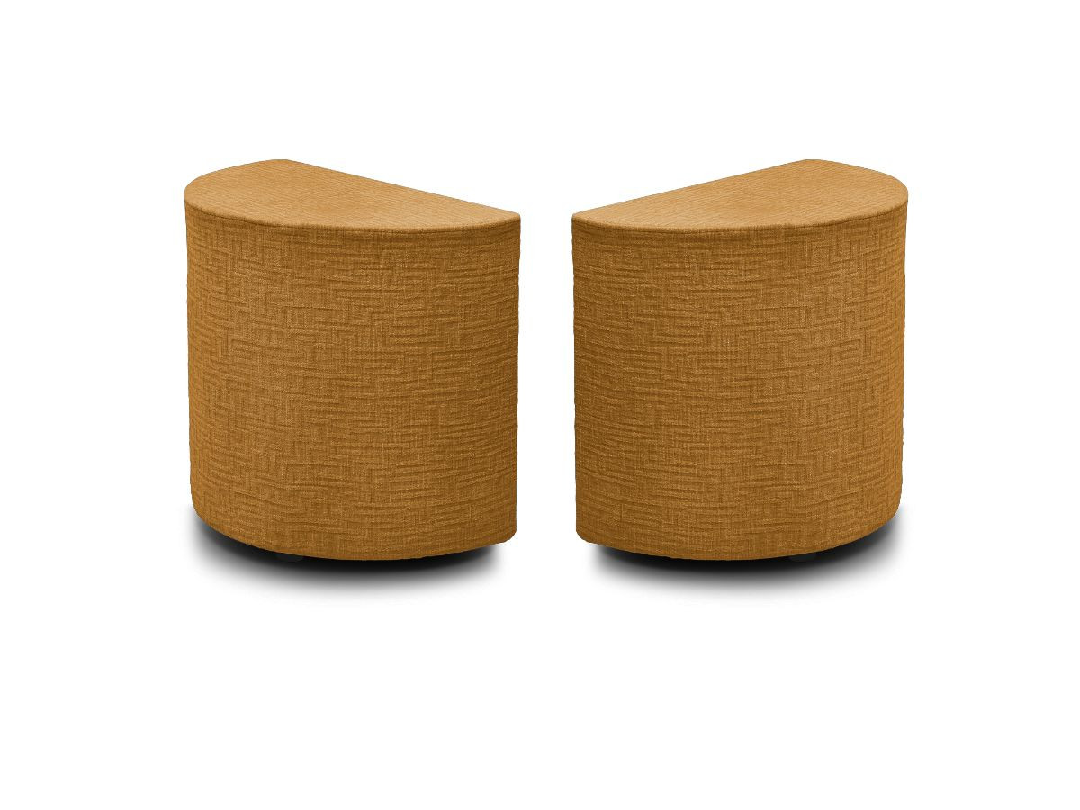 set van 2 noam nachtkastjes in structuurstof gekleurd geel