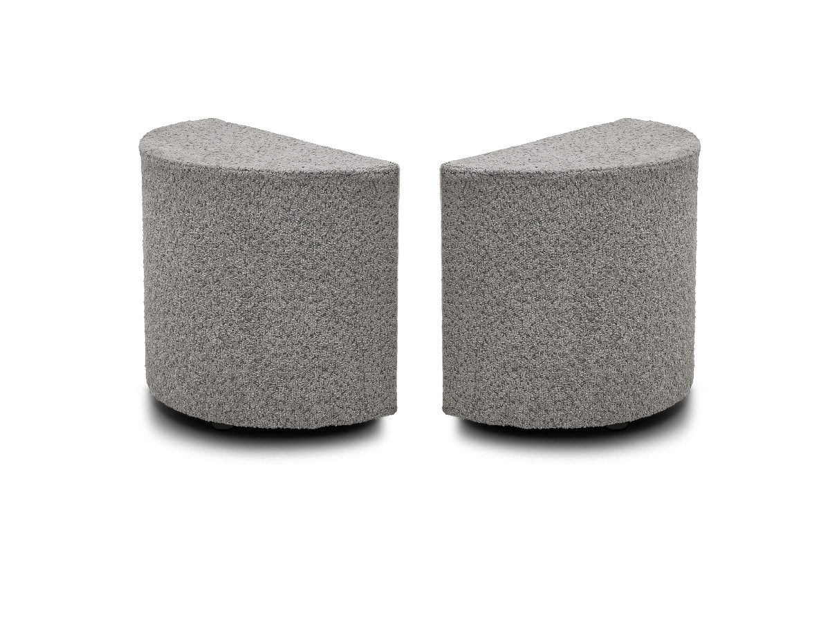 set van 2 noam nachtkastjes in badstof gekleurd grijs