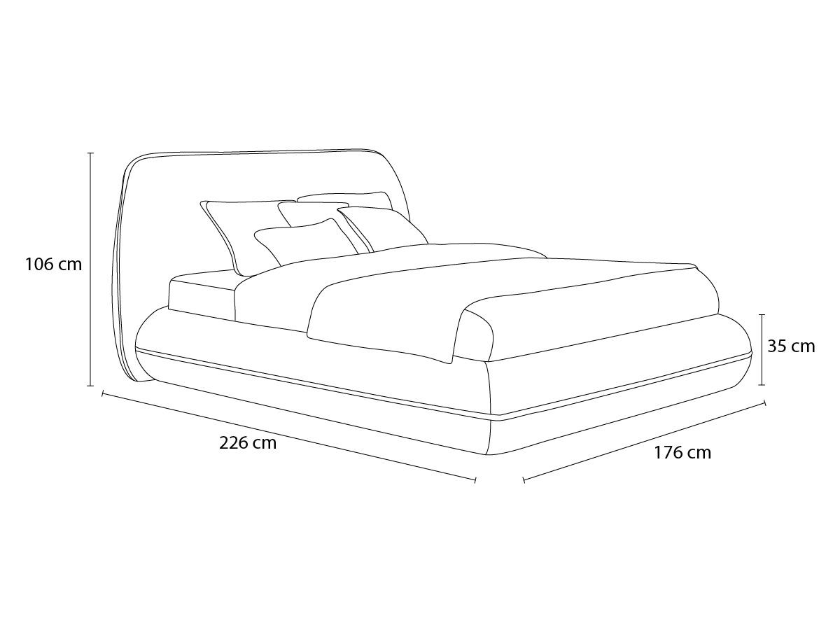 LIAM-bed van getextureerde stof