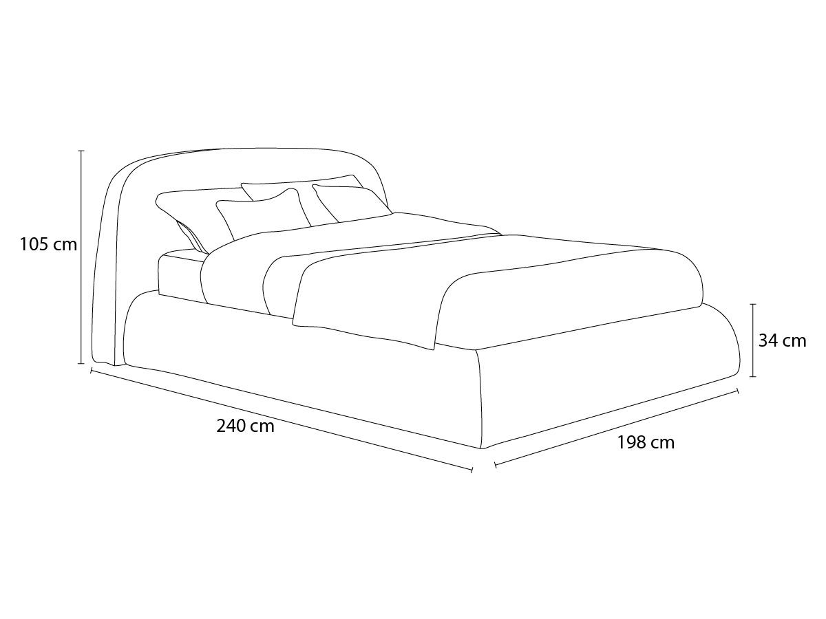 MALON getextureerd stoffen bed