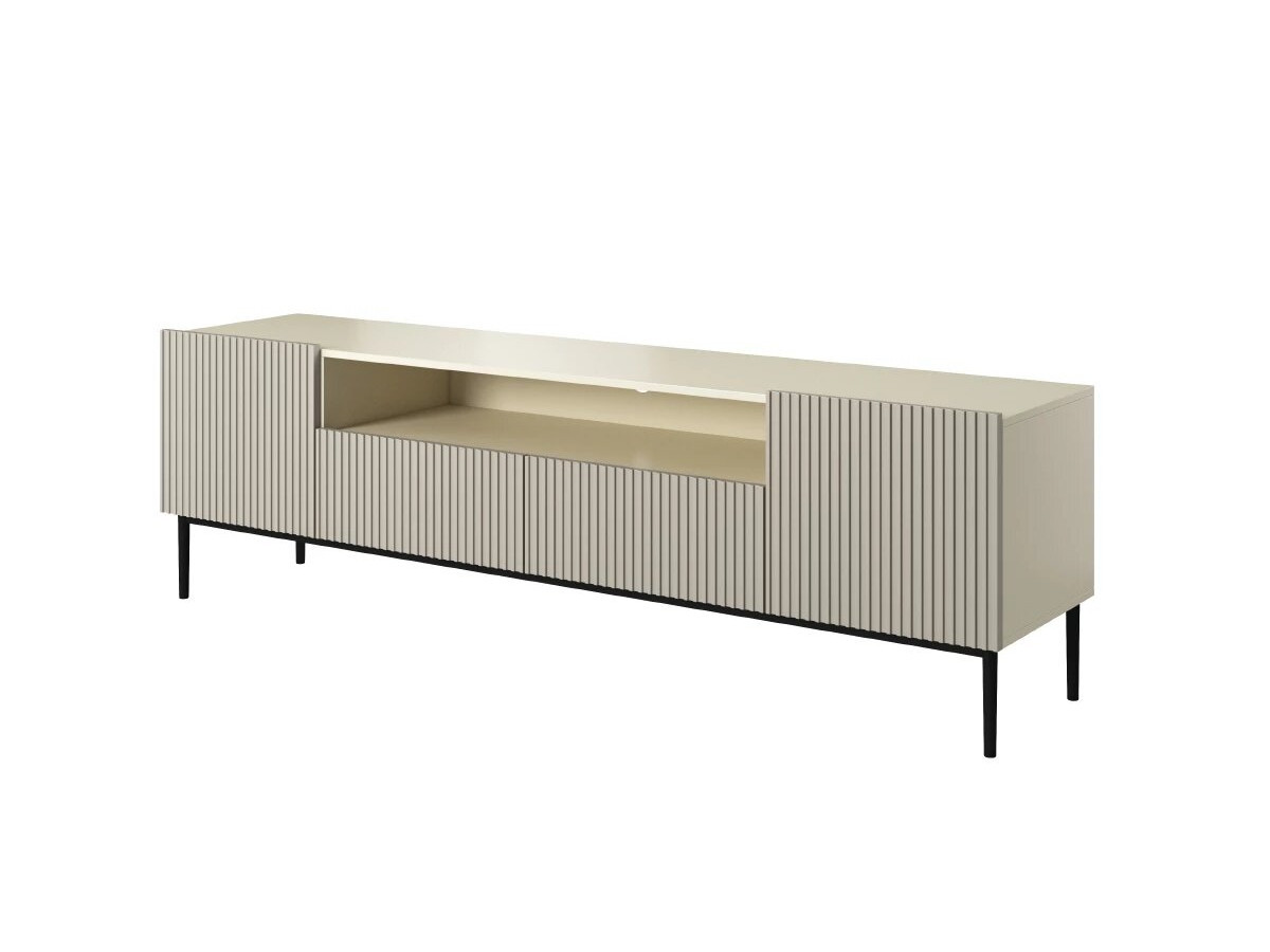 KASHA set met 200 cm tv-meubel met nis + 200 cm 4-deurs dressoir + salontafel met zwarte poten