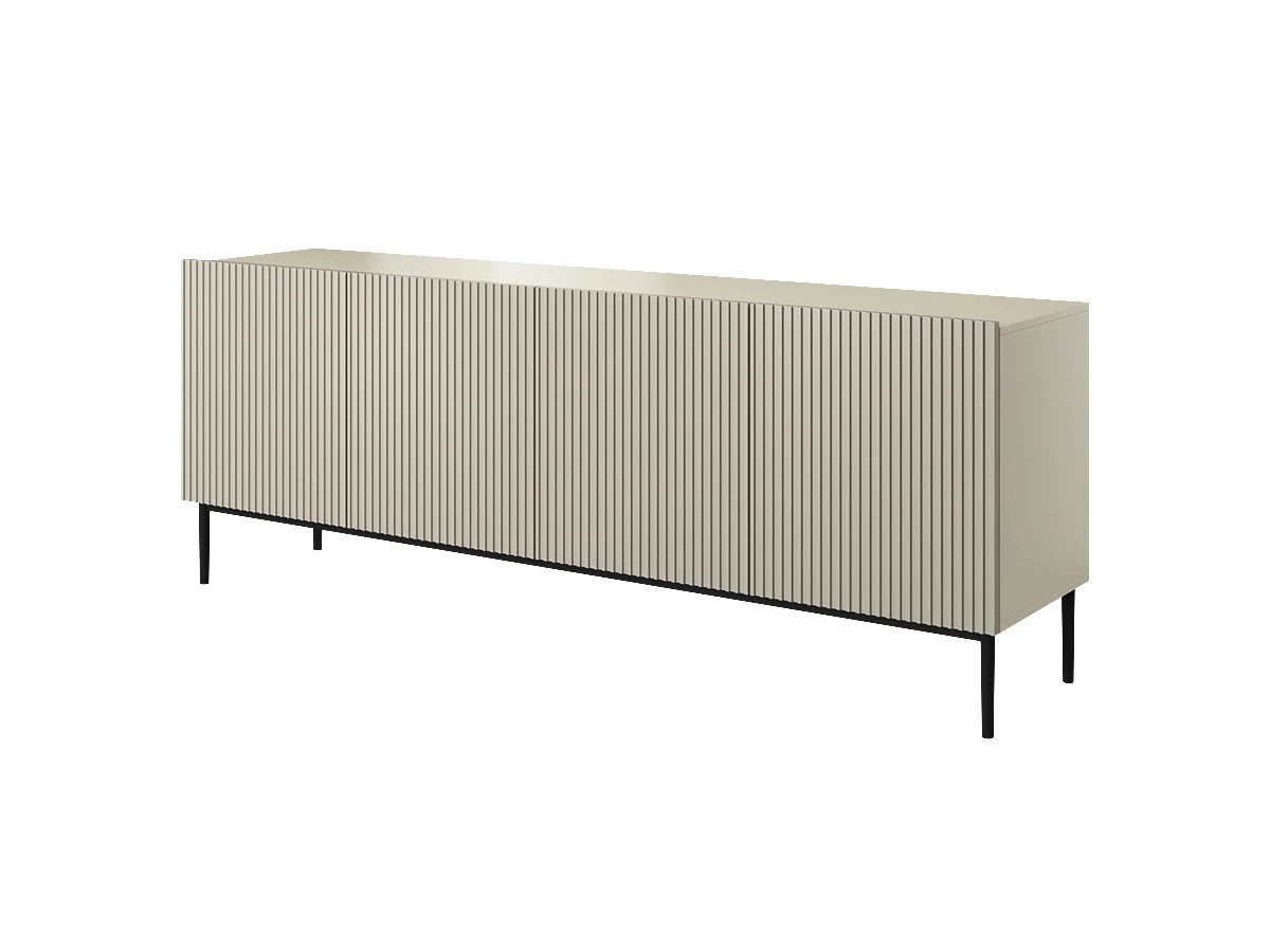 KASHA set met 200 cm tv-meubel met nis + 200 cm 4-deurs dressoir + salontafel met zwarte poten