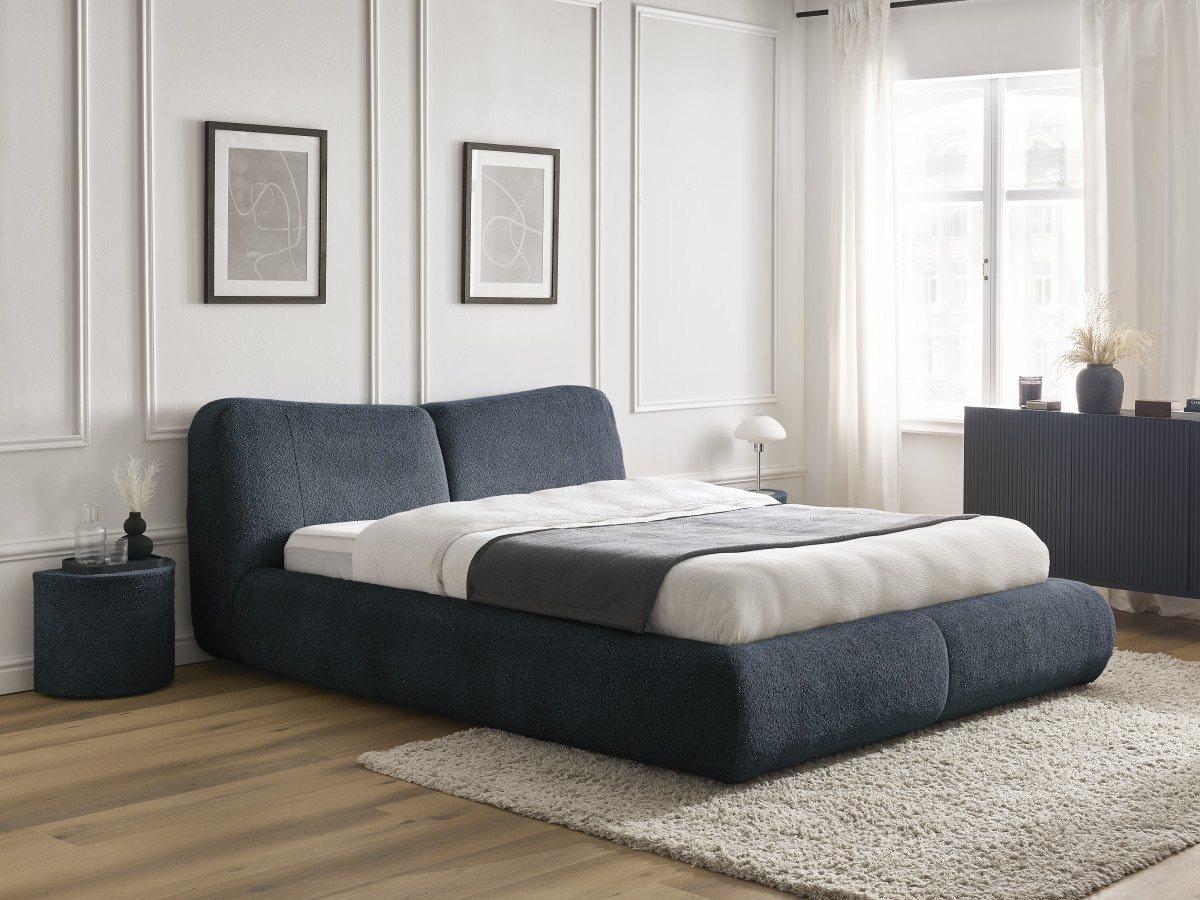 PETER set met bed + 2 nachtkastjes in badstof