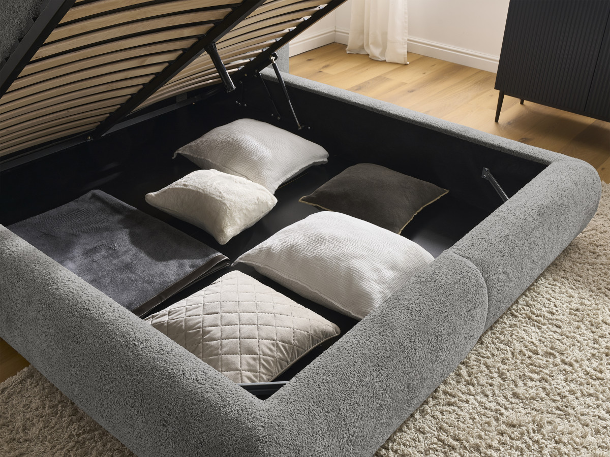 PETER set met bed + 2 nachtkastjes in badstof