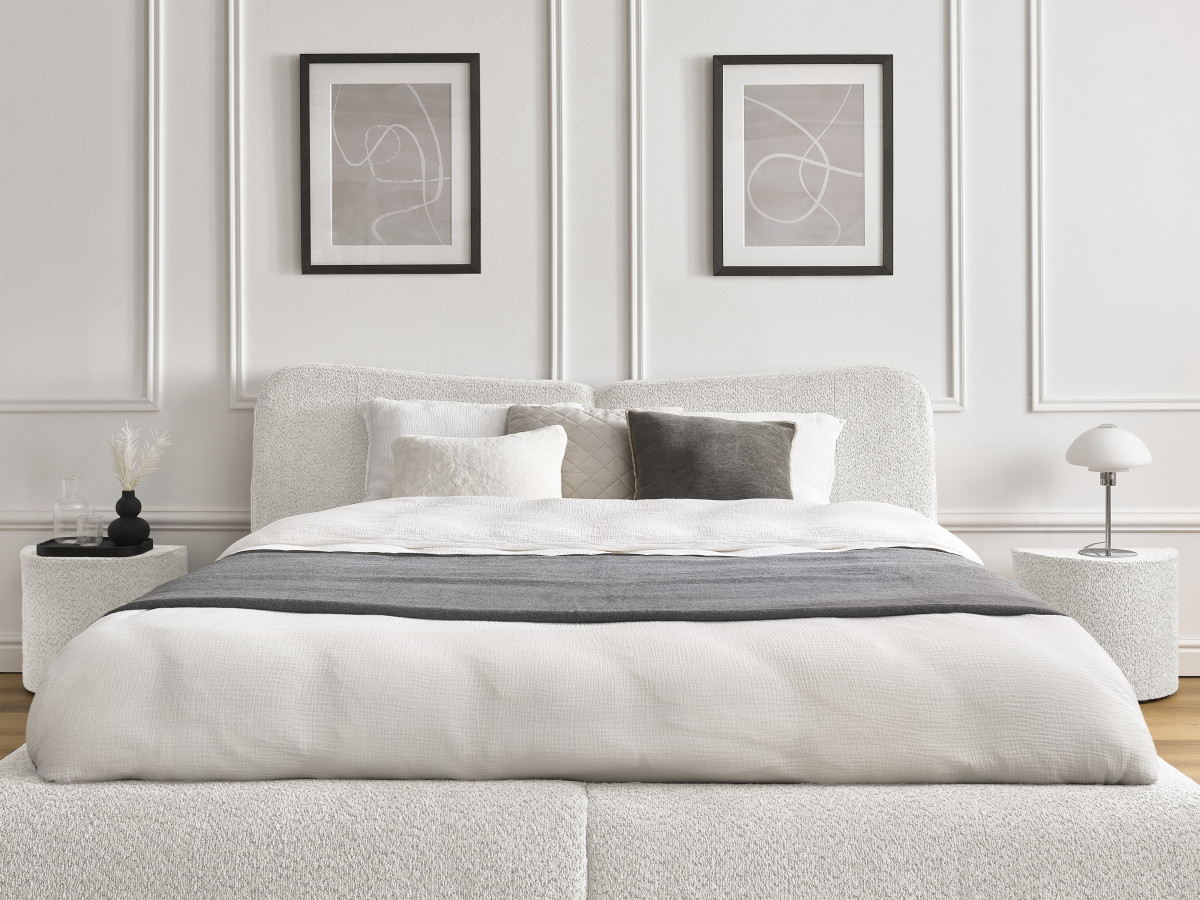 PETER set met bed + 2 nachtkastjes in badstof