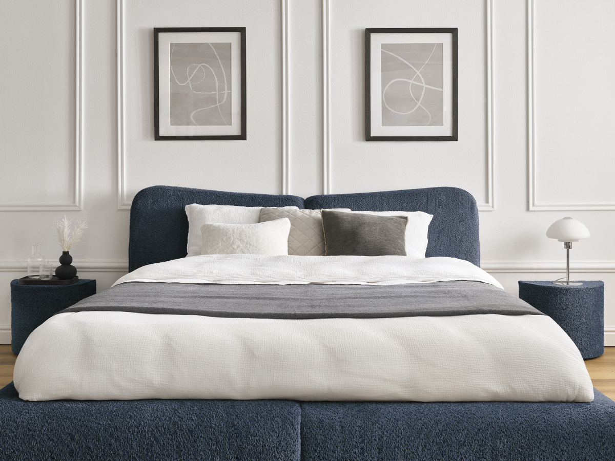 PETER set met bed + 2 nachtkastjes in badstof