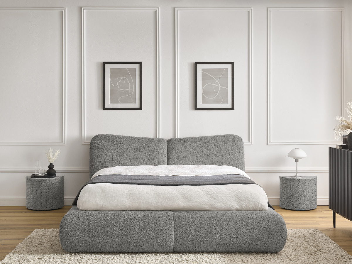 PETER set met bed + 2 nachtkastjes in badstof