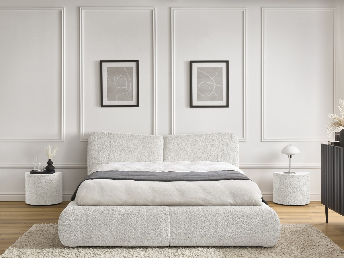 PETER set met bed + 2 nachtkastjes in badstof