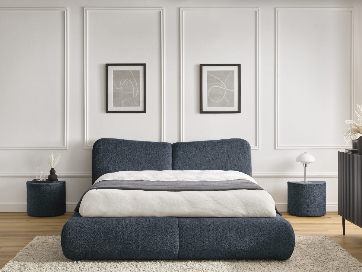 PETER set met bed + 2 nachtkastjes in badstof