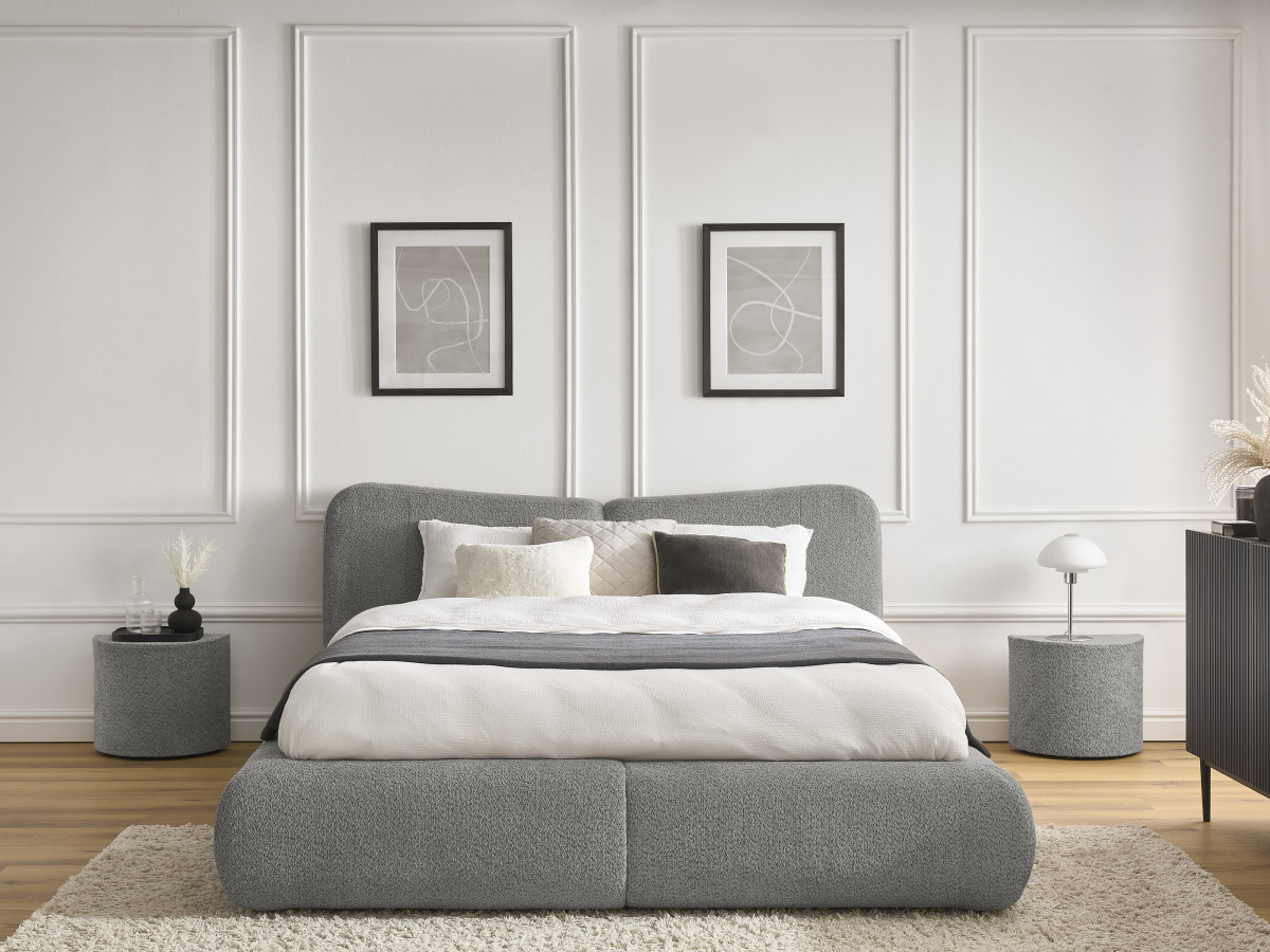 PETER set met bed + 2 nachtkastjes in badstof