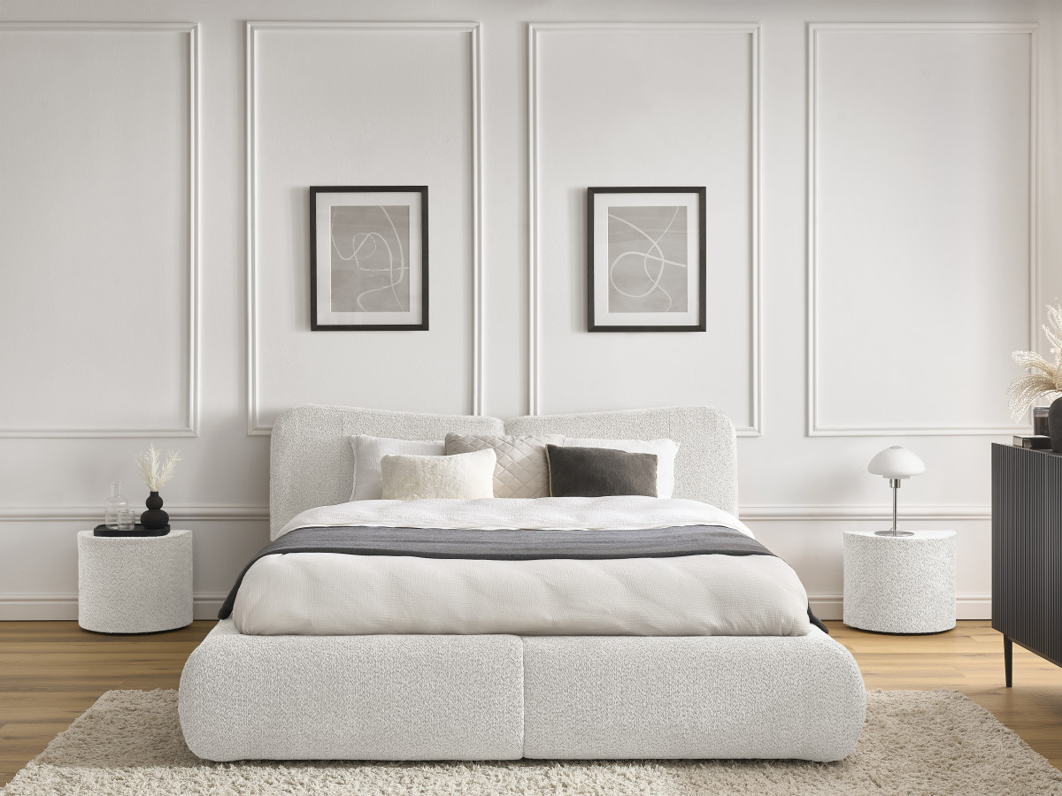 PETER set met bed + 2 nachtkastjes in badstof