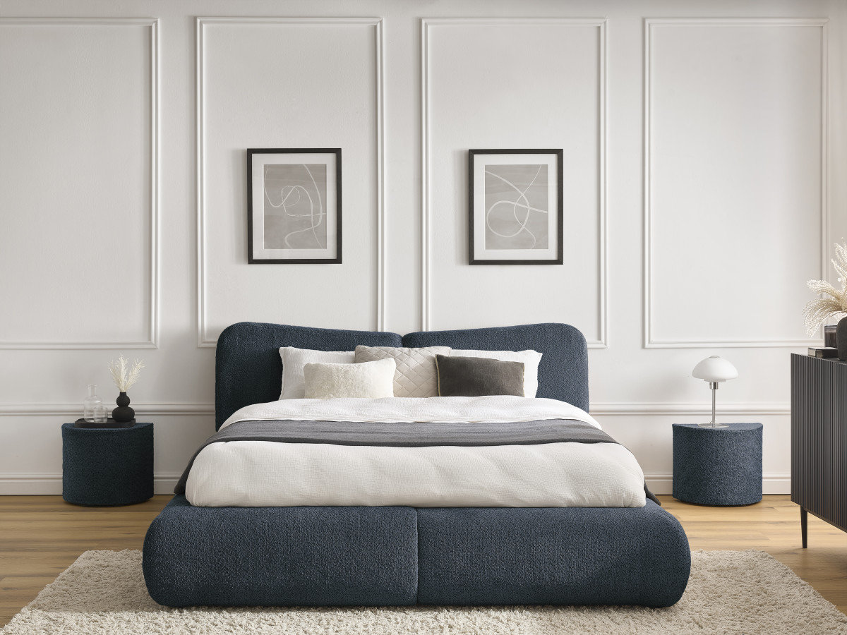 PETER set met bed + 2 nachtkastjes in badstof