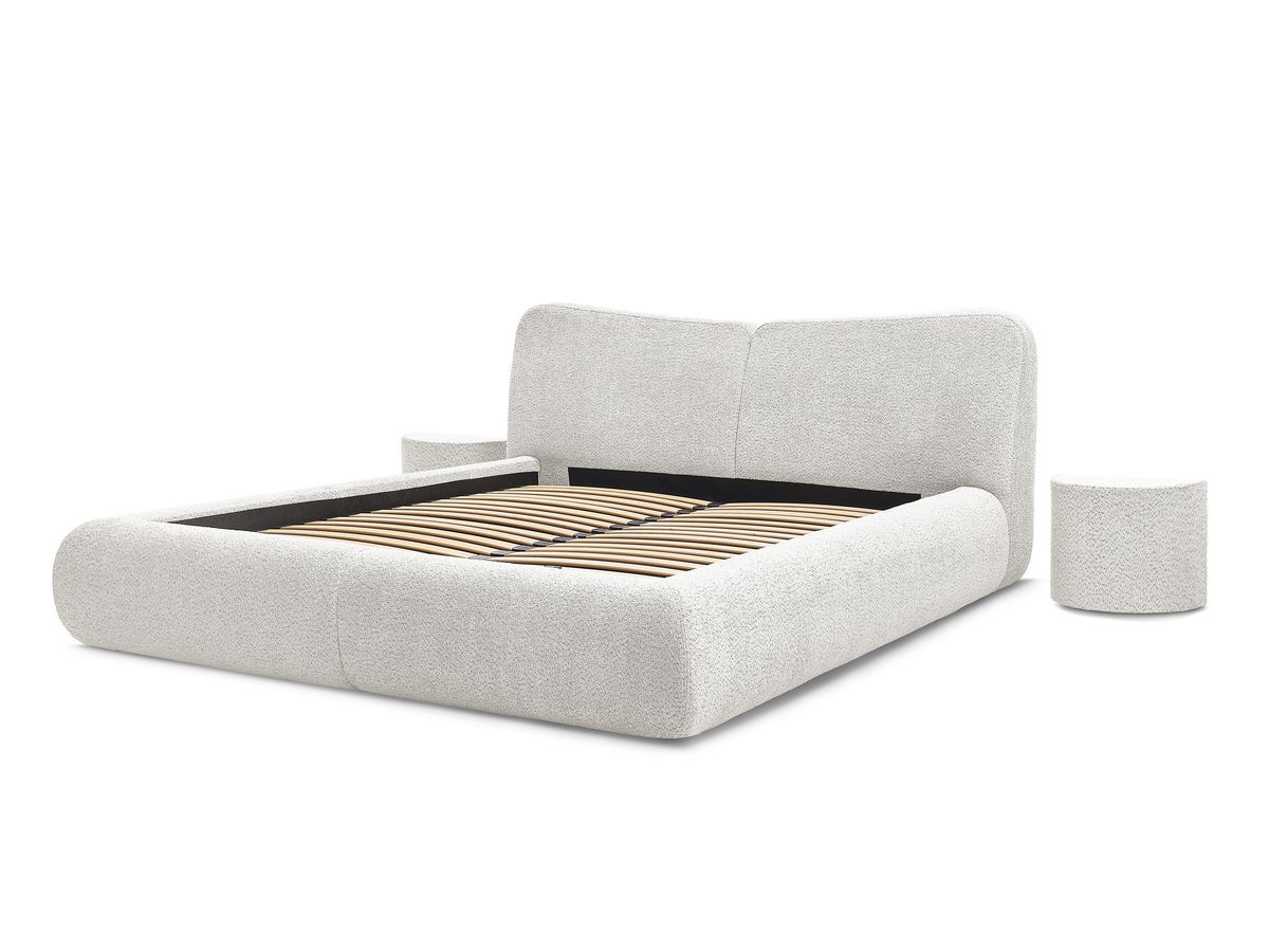 PETER set met bed + 2 nachtkastjes in badstof