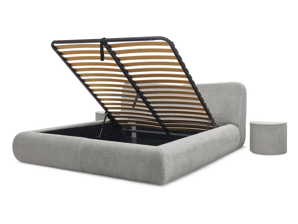 PETER set met bed + 2 nachtkastjes in badstof