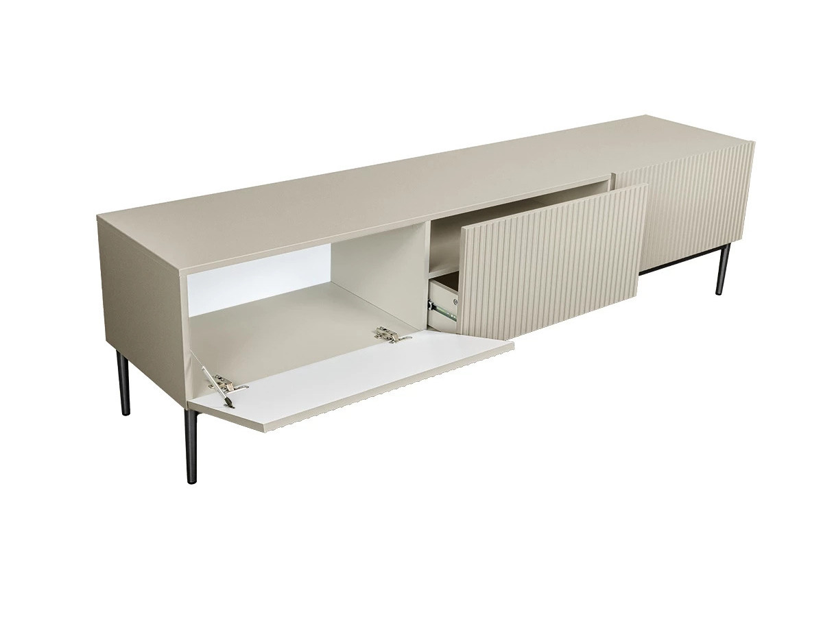 KASHA set met 200 cm tv-meubel + 200 cm 4-deurs dressoir + salontafel met zwarte poten
