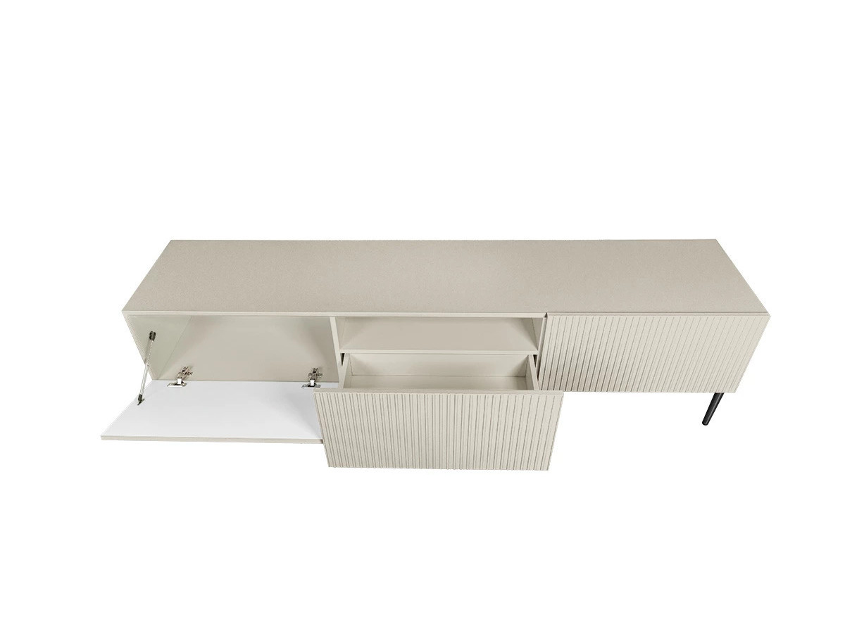 KASHA set met 200 cm tv-meubel + 200 cm 4-deurs dressoir + salontafel met zwarte poten