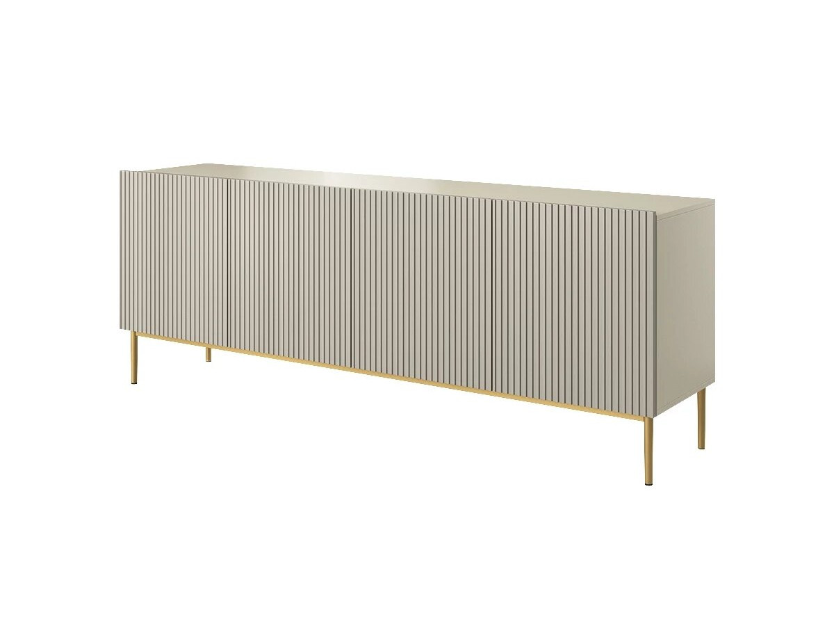 Ensemble KASHA avec meuble TV 200 cm + buffet 4 portes 200 cm + table basse pieds or beige — vue 6