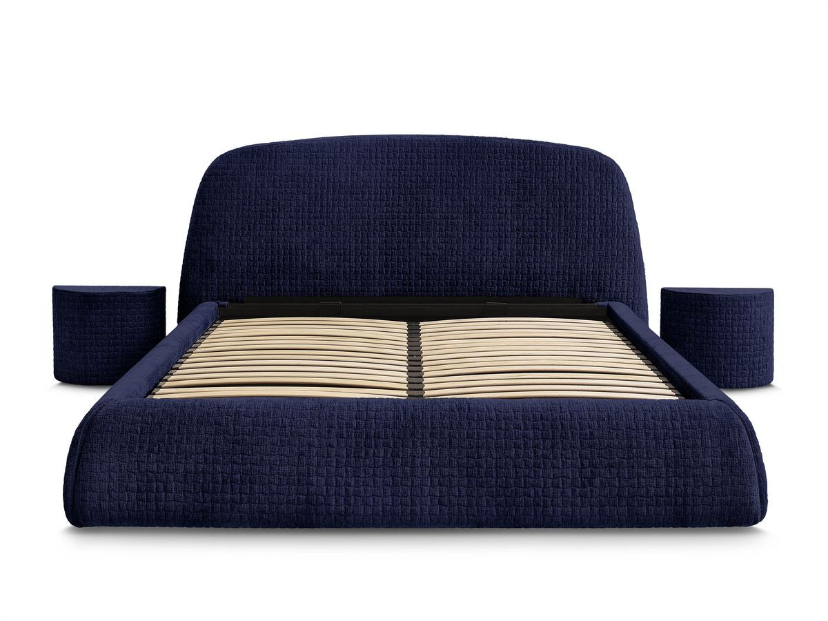 MALON set met bed + 2 nachtkastjes in structuurstof