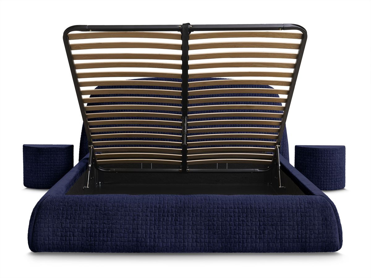 MALON set met bed + 2 nachtkastjes in structuurstof