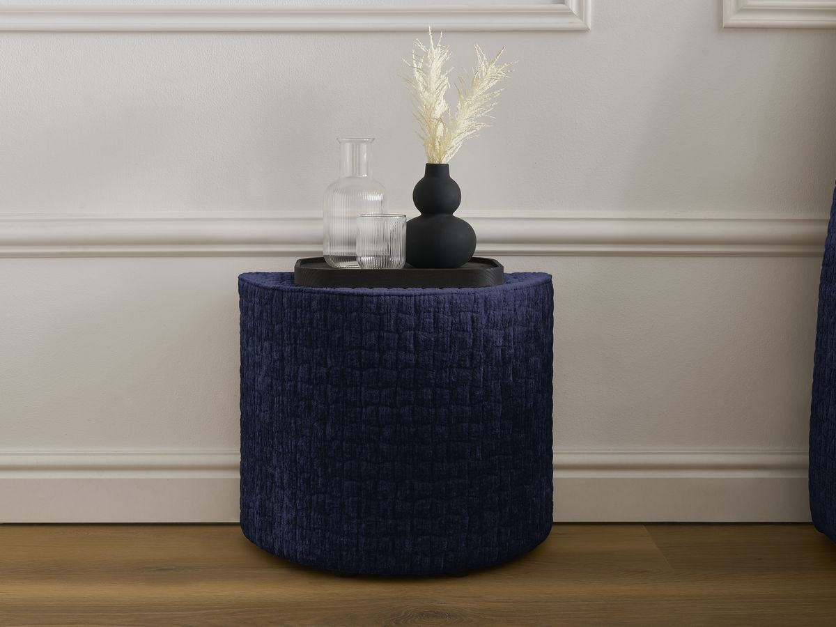 Ensemble MALON avec Lit + 2 chevets texturé bleu — vue 5