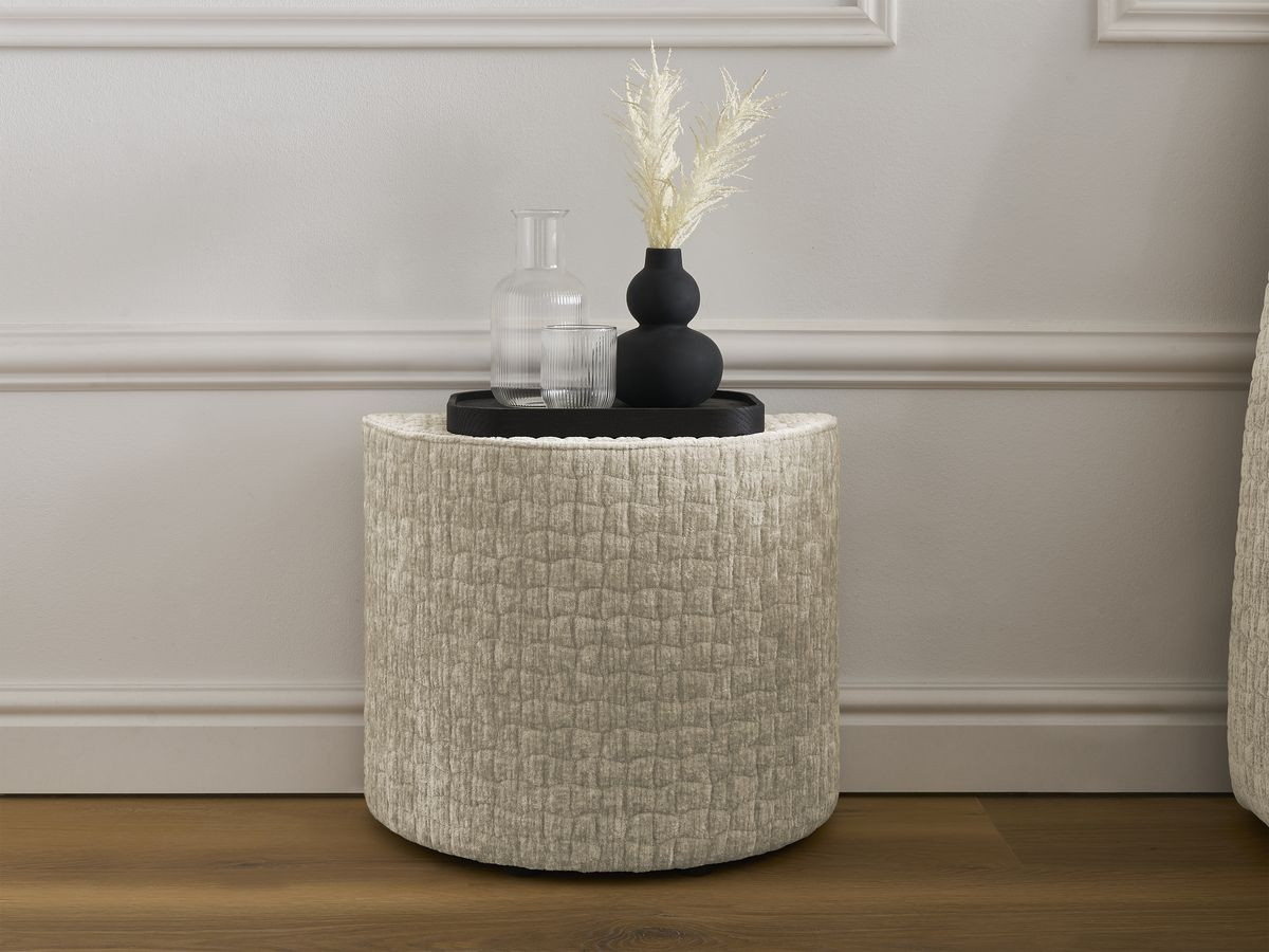 Ensemble MALON avec Lit + 2 chevets texturé beige — vue 5