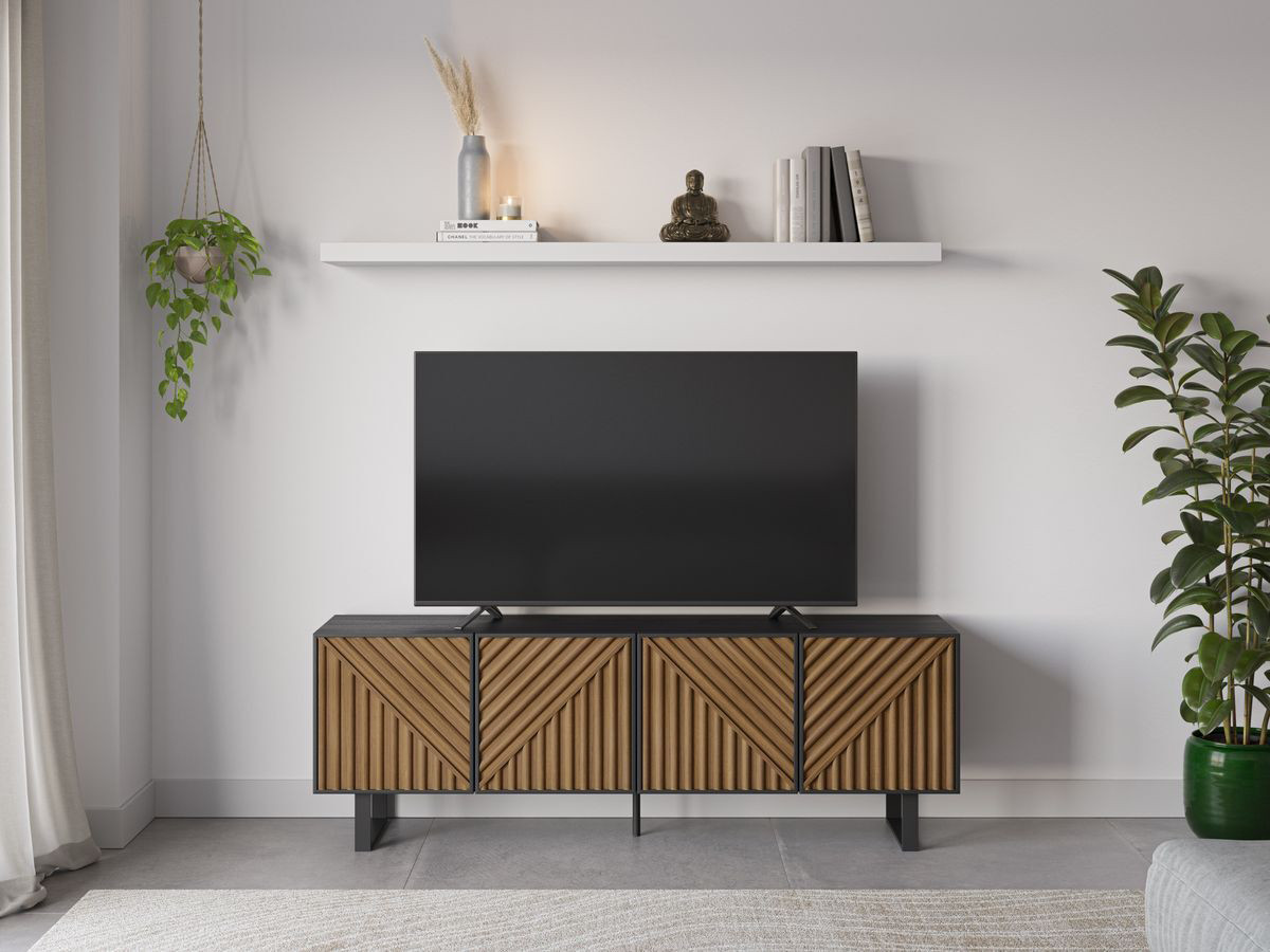 ALAIA set met 151 cm dressoir + 161 cm eikenhouten tv-meubel