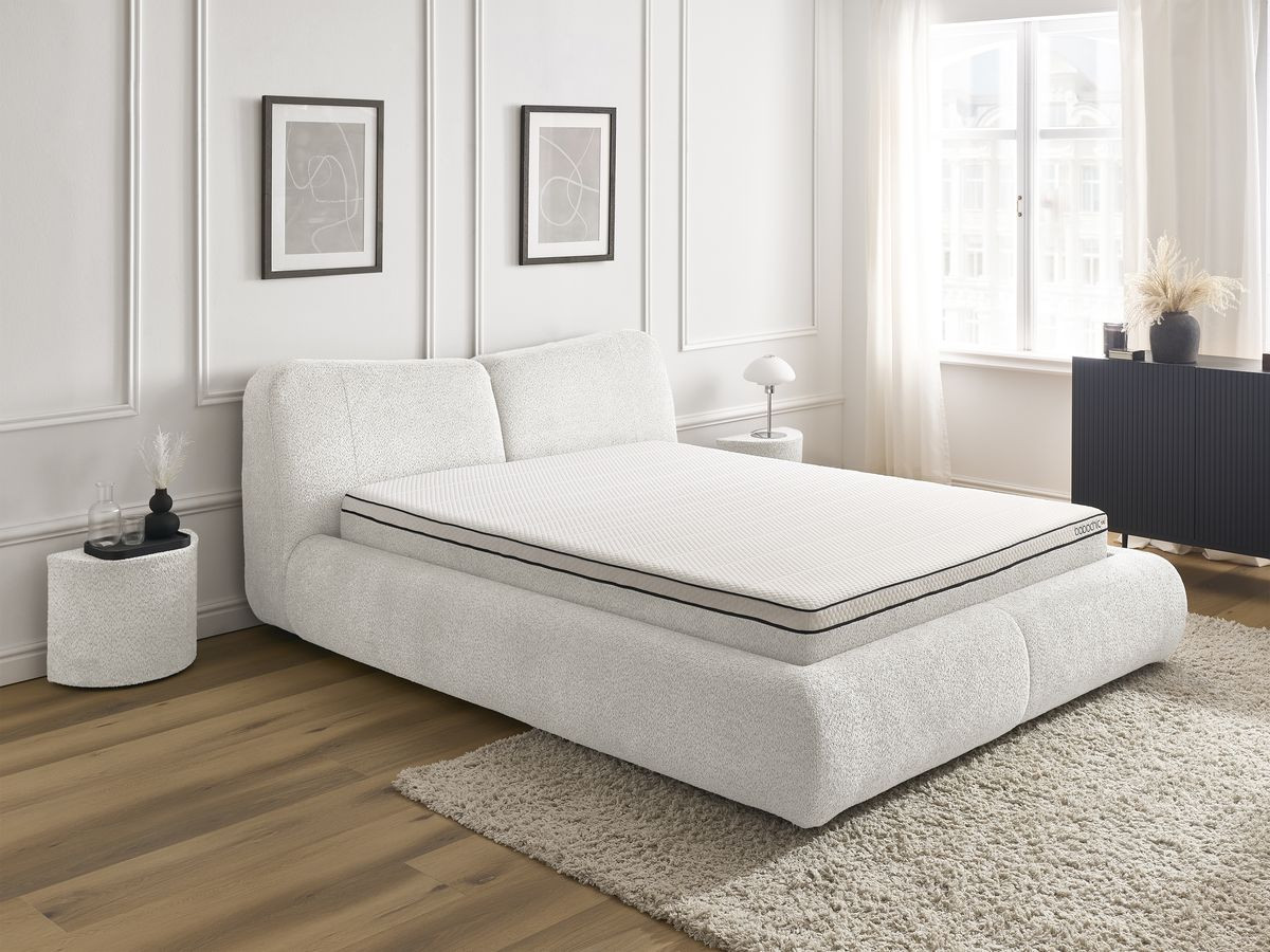 Ensemble matelas TELIO + Lit PETER bouclette