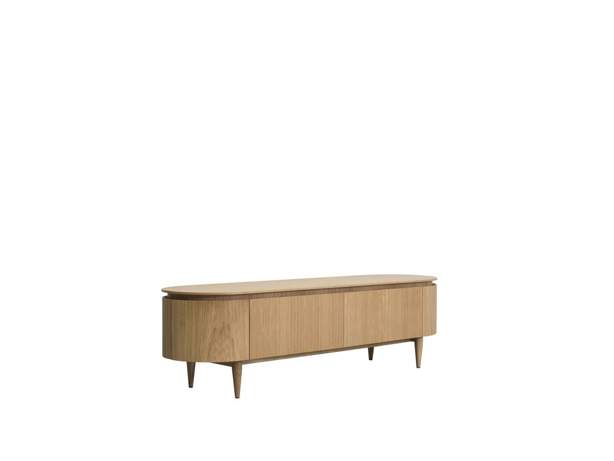 Meuble TV 4 portes 180 cm SORMIOU placage chêne massif