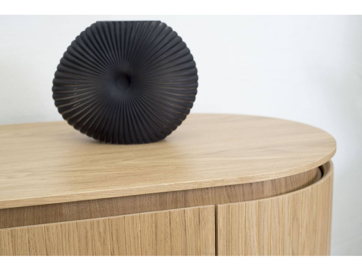 Meuble TV 4 portes 180 cm SORMIOU placage chêne massif