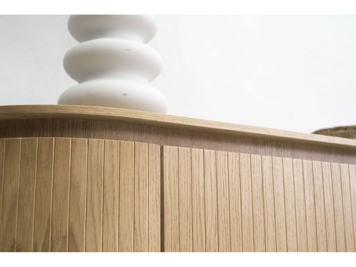 Meuble TV 4 portes 180 cm SORMIOU placage chêne massif