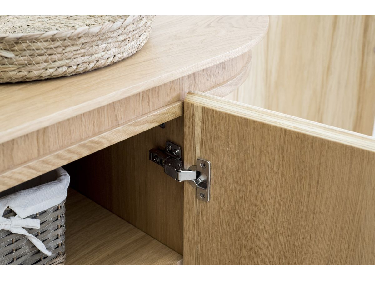 SORMIOU set met 180 cm dressoir + 180 cm tv-meubel in massief eiken fineer