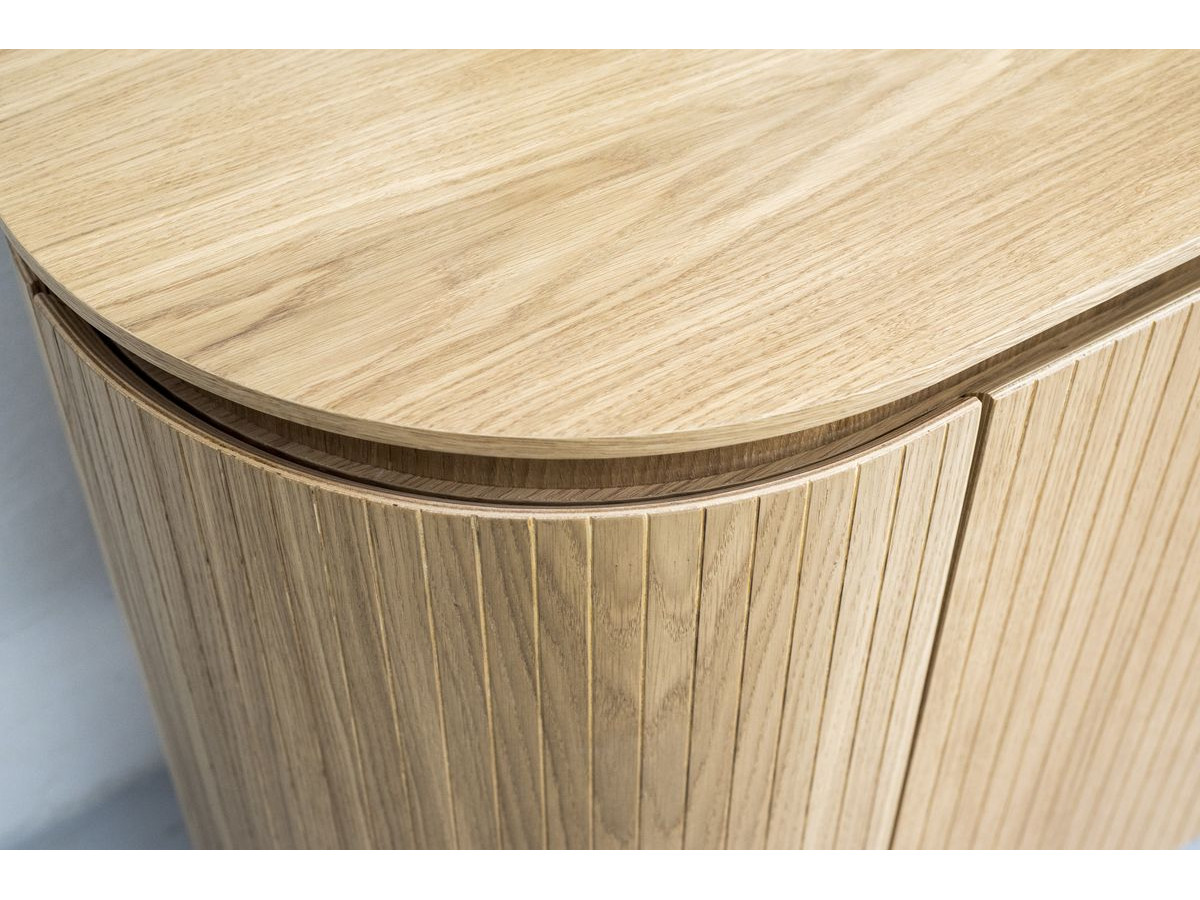 SORMIOU set met 180 cm dressoir + 180 cm tv-meubel in massief eiken fineer