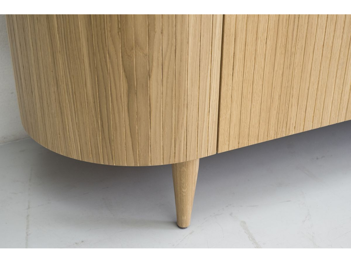 SORMIOU set met 180 cm dressoir + 180 cm tv-meubel in massief eiken fineer