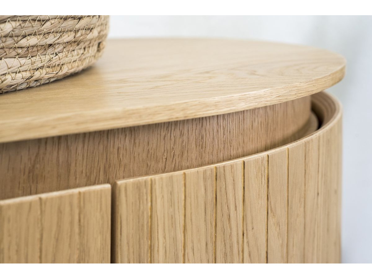 SORMIOU set met 180 cm dressoir + 180 cm tv-meubel in massief eiken fineer