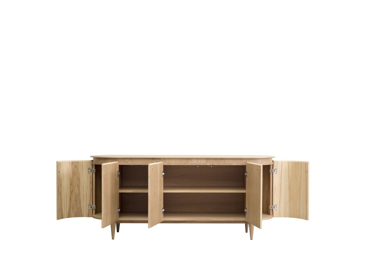 SORMIOU set met 180 cm dressoir + 180 cm tv-meubel in massief eiken fineer