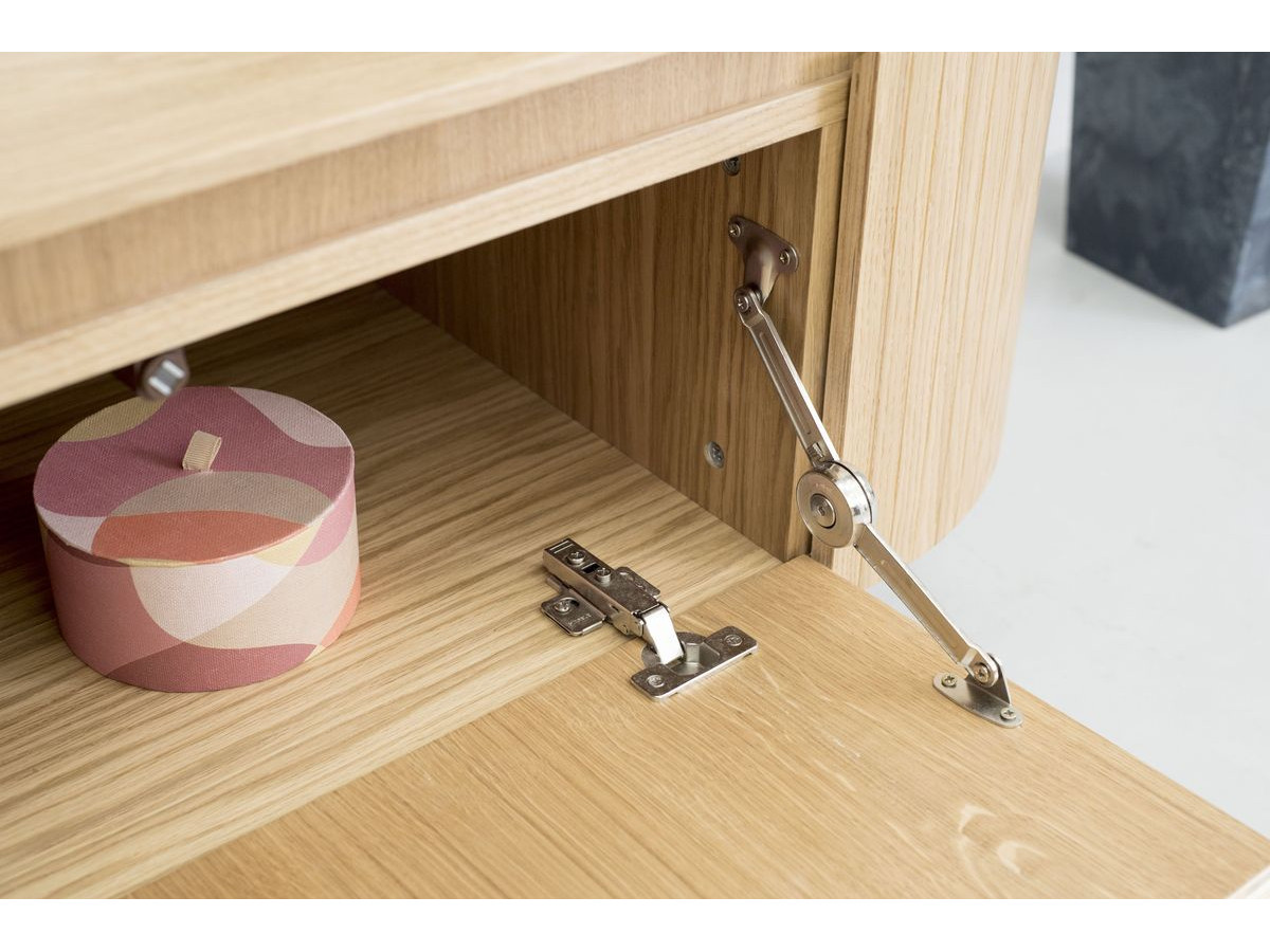 SORMIOU set met 180 cm dressoir + 180 cm tv-meubel in massief eiken fineer