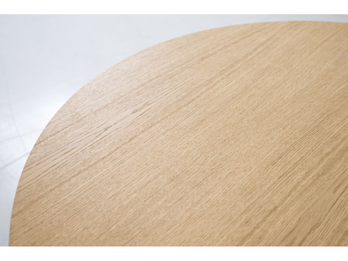 SORMIOU set met ronde uitschuifbare eettafel 130 tot 180 cm + BASTIDE stoelset in massief eiken fineer
