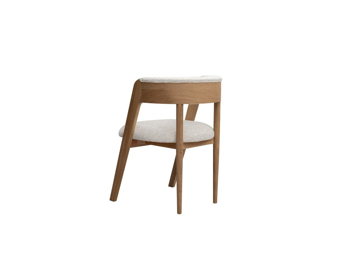 SORMIOU set met ronde eettafel uitschuifbaar van 130 tot 180 cm + 4 BASTIDE stoelen in massief eiken fineer