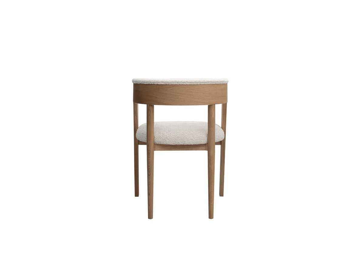 SUGITON set met ronde eettafel uitschuifbaar van 130 tot 180 cm + 4 BASTIDE stoelen in massief eiken fineer