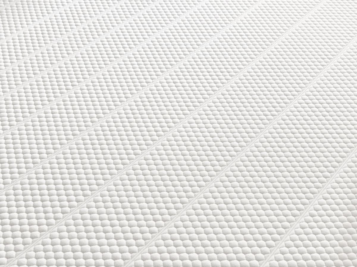 Set met LIAM bed + ANDREA matras + 2 nachtkastjes in structuurstof