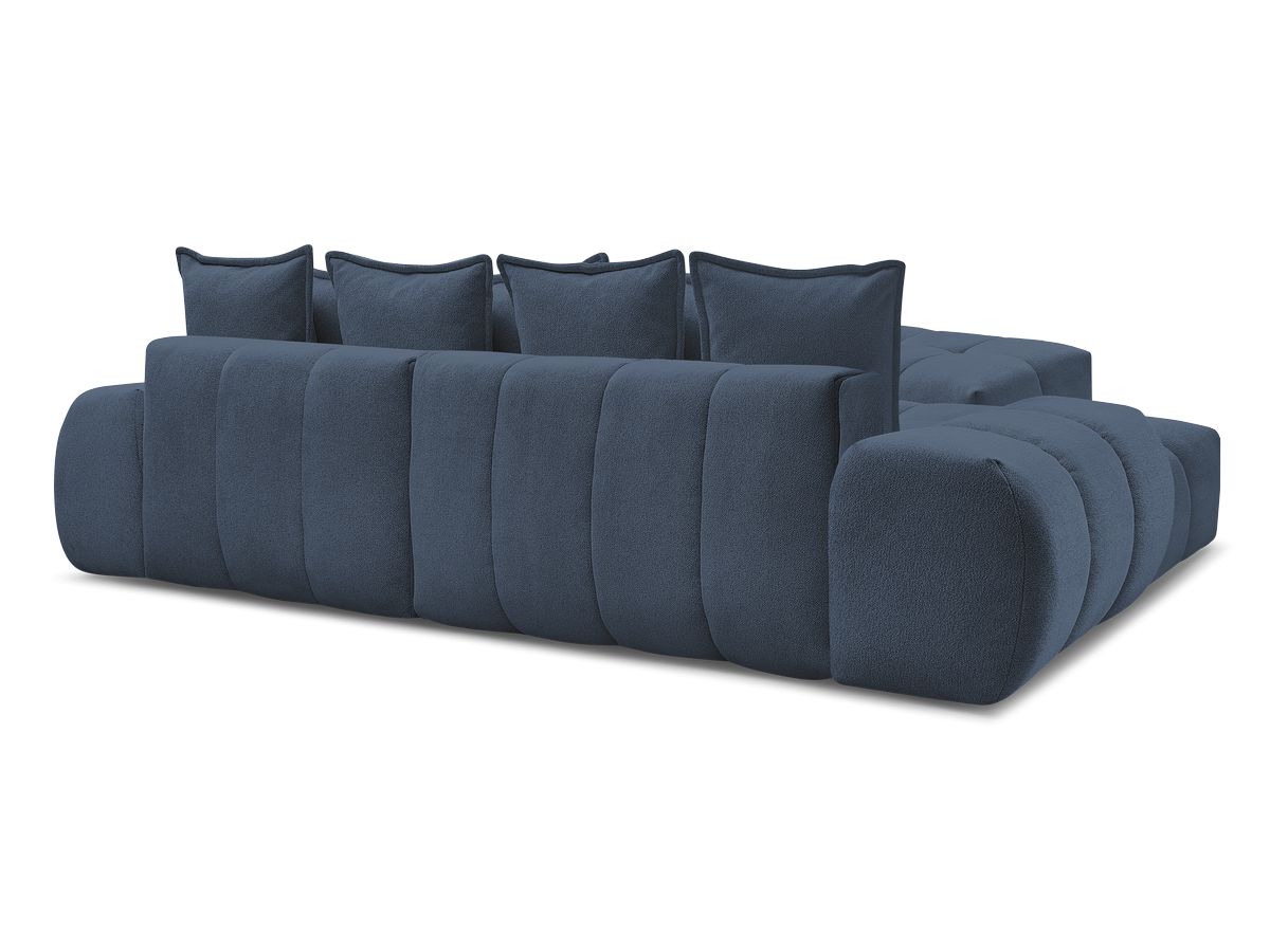 Canapé d'angle convertible coffre EVEREST tissu chiné avec pouf