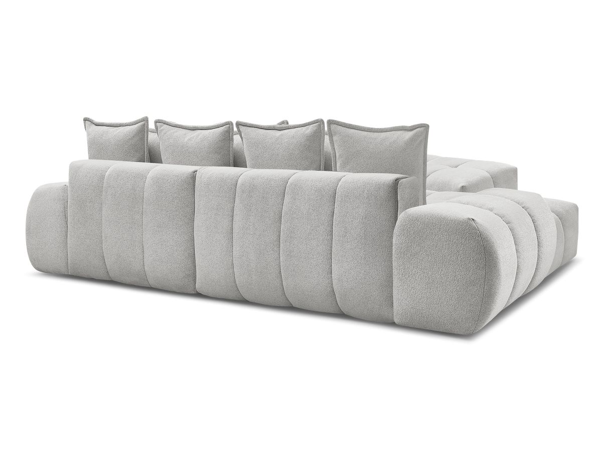 Canapé d'angle convertible coffre EVEREST tissu chiné avec pouf
