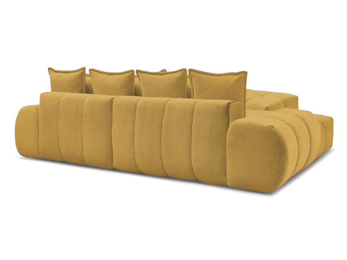 Canapé d'angle convertible coffre EVEREST tissu chiné avec pouf