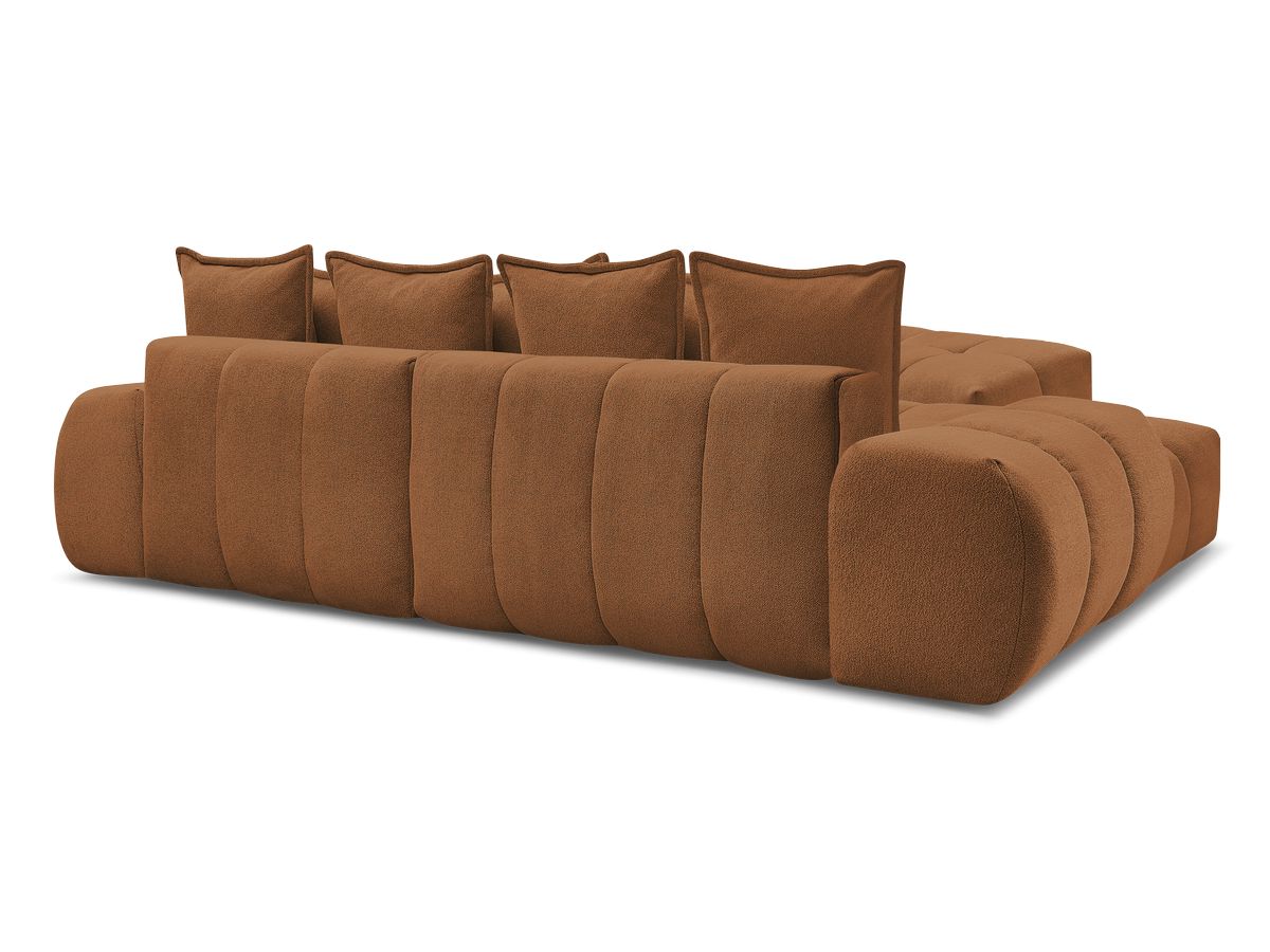 Canapé d'angle convertible coffre EVEREST tissu chiné avec pouf