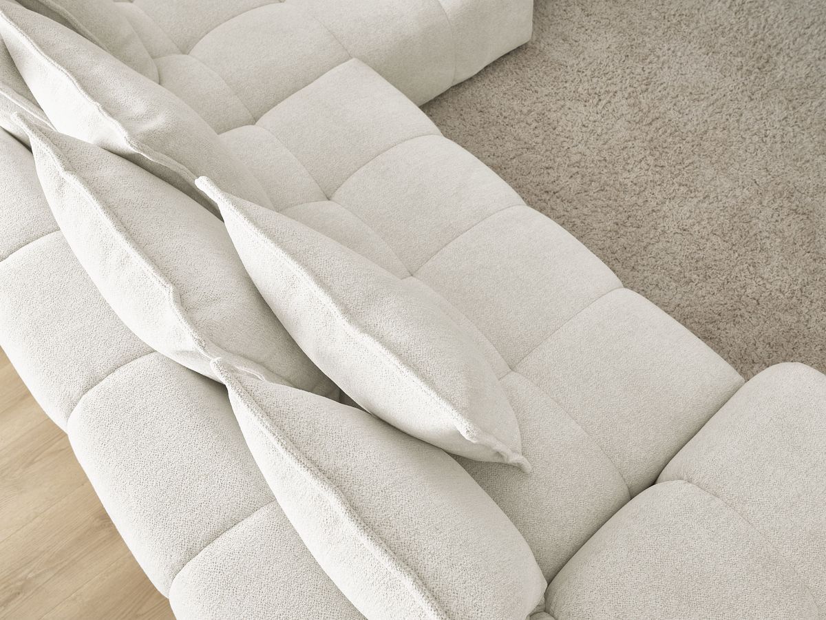 Canapé d'angle convertible coffre EVEREST tissu chiné