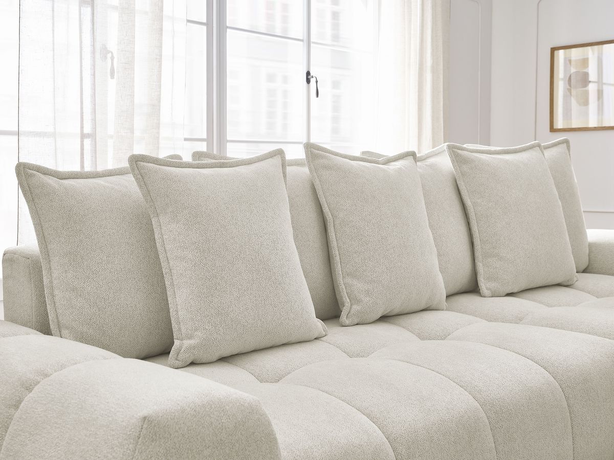 Canapé d'angle convertible coffre EVEREST tissu chiné