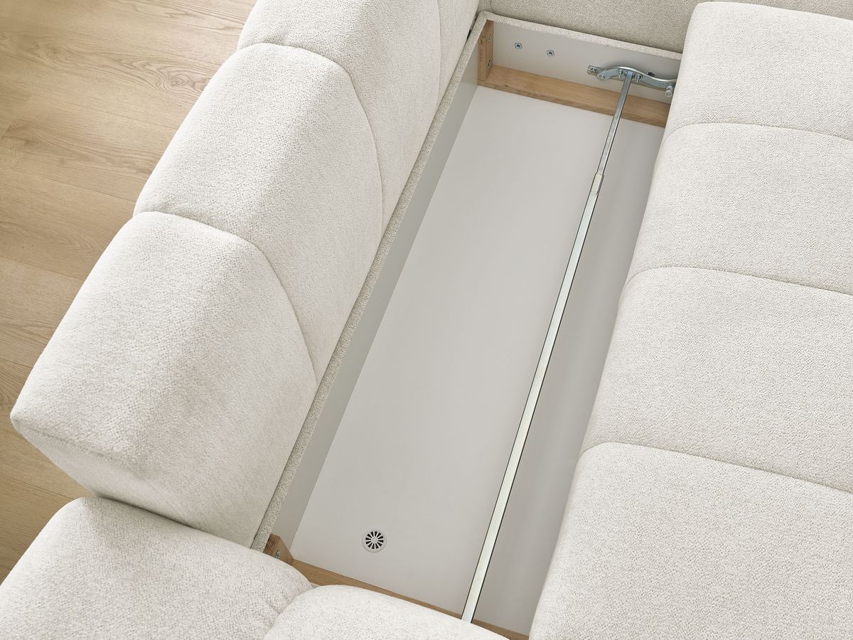 Canapé d'angle convertible coffre EVEREST tissu chiné
