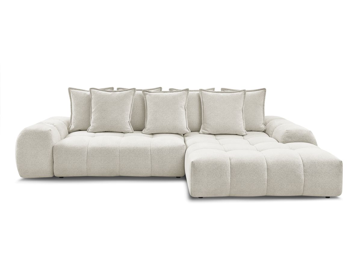 Canapé d'angle convertible coffre EVEREST tissu chiné