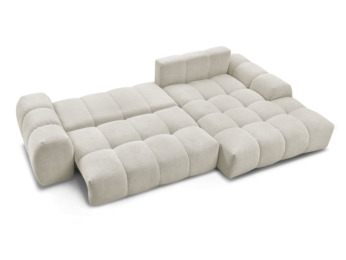 Canapé d'angle convertible coffre EVEREST tissu chiné